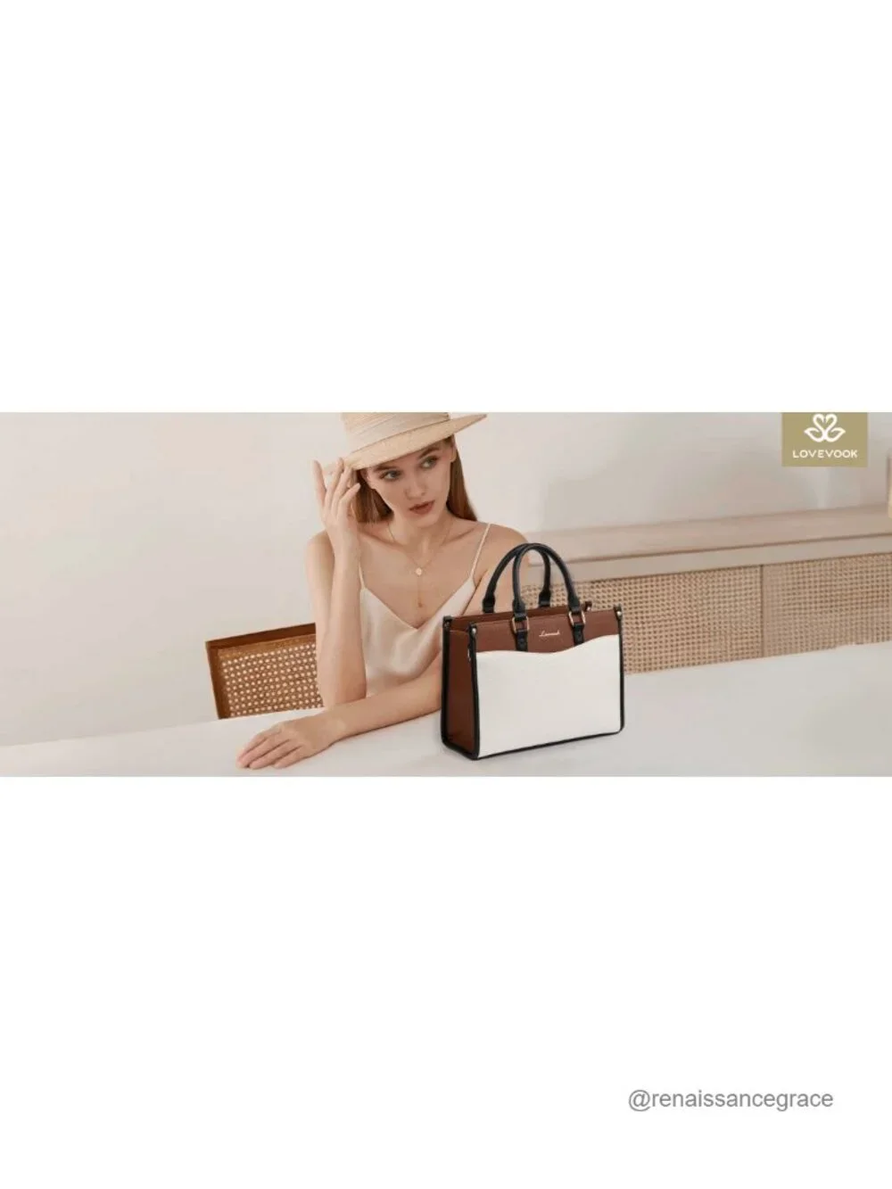 Vintage Color Block Satchel Tote Bag Women Top Handle Crossbody Shoulder Purse